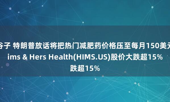 金谷子 特朗普放话将把热门减肥药价格压至每月150美元 Hims & Hers Health(HIMS.US)股价大跌超15%